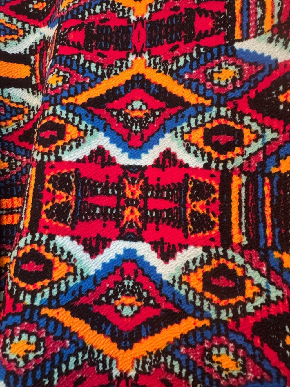 Bright Southwestern A-Line Skirt Red Orange Blue Western Cowgirl sz medium - Picture 4 of 6